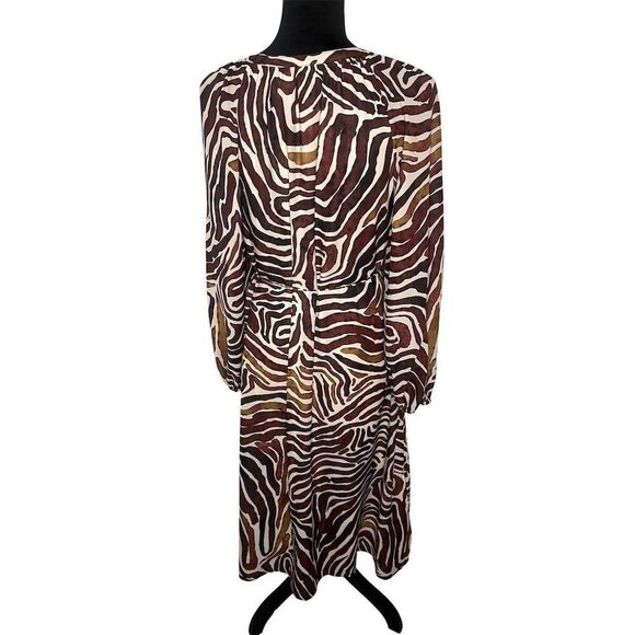 NWT TOMMY BAHAMA FUN ZEN ZEBRA PRINTED MIDI DRESS BROWN/TAN WOMENS SIZE SMALL - Picture 7 of 13